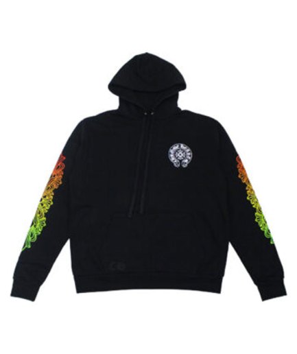 Chrome Hearts Floral Sleeve Gradient Made In Hollywood Hoodie – Black