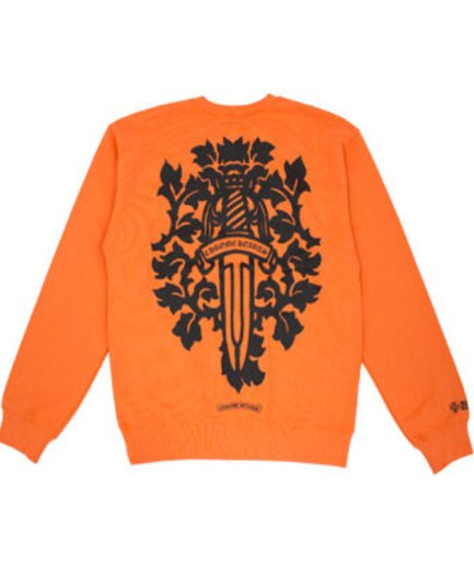 Chrome Hearts Vine Dagger Crewneck Sweatshirt – Orange