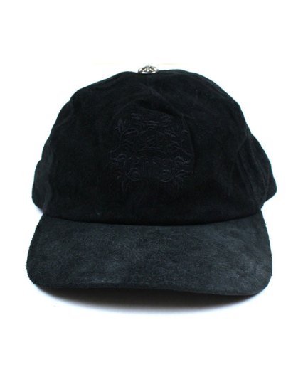 Chrome Hearts 5 Panel Suede Baseball Cap – Black